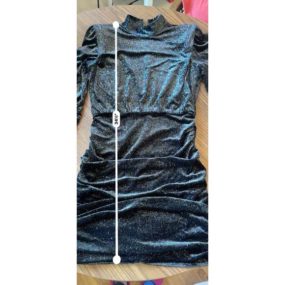 REBECCA VALLANCE MOON RIVER MINI DRESS - BLACK/METALLIC size 6 - Picture 4 of 14